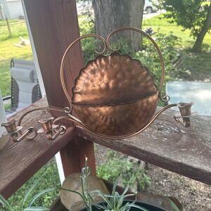 vintage Gregorian solid copper Wall Pocket And Taper Candle Holder